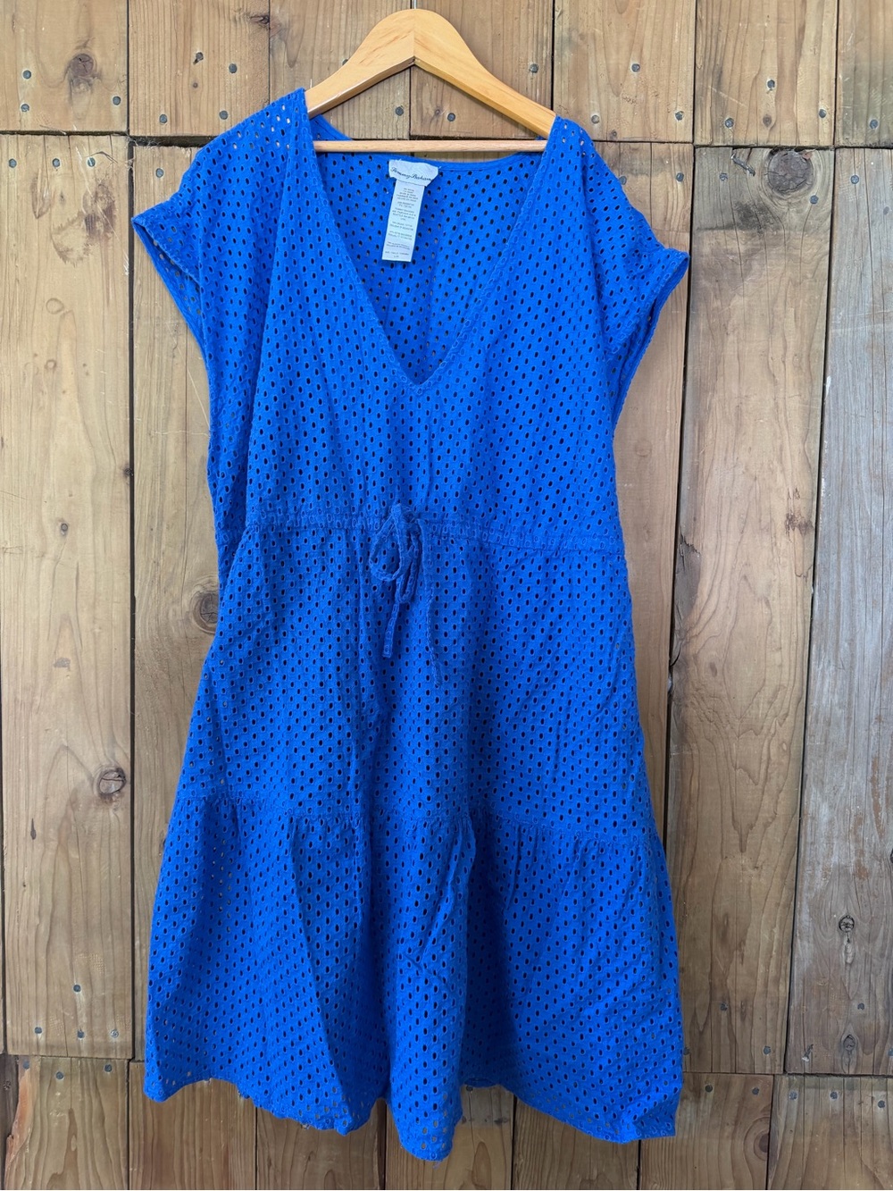 Tommy Bahama Royal Blue Eyelet Swim Cover-Up Dress